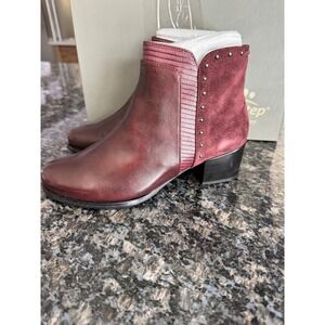 Spring Step Kastania-BX Bordeaux Leather Suede Studded Ankle Boots 36 5.5-6 lady